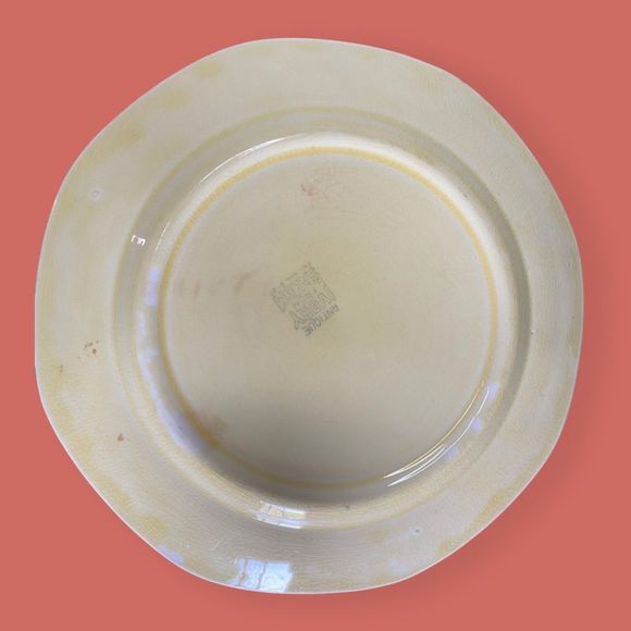 🦚 ANTIQUE IVORY FROM SALEM CHINA DINNER PLATE PHEASANT BIRD ON BRANCH 9" YELLOW - Picture 5 of 5